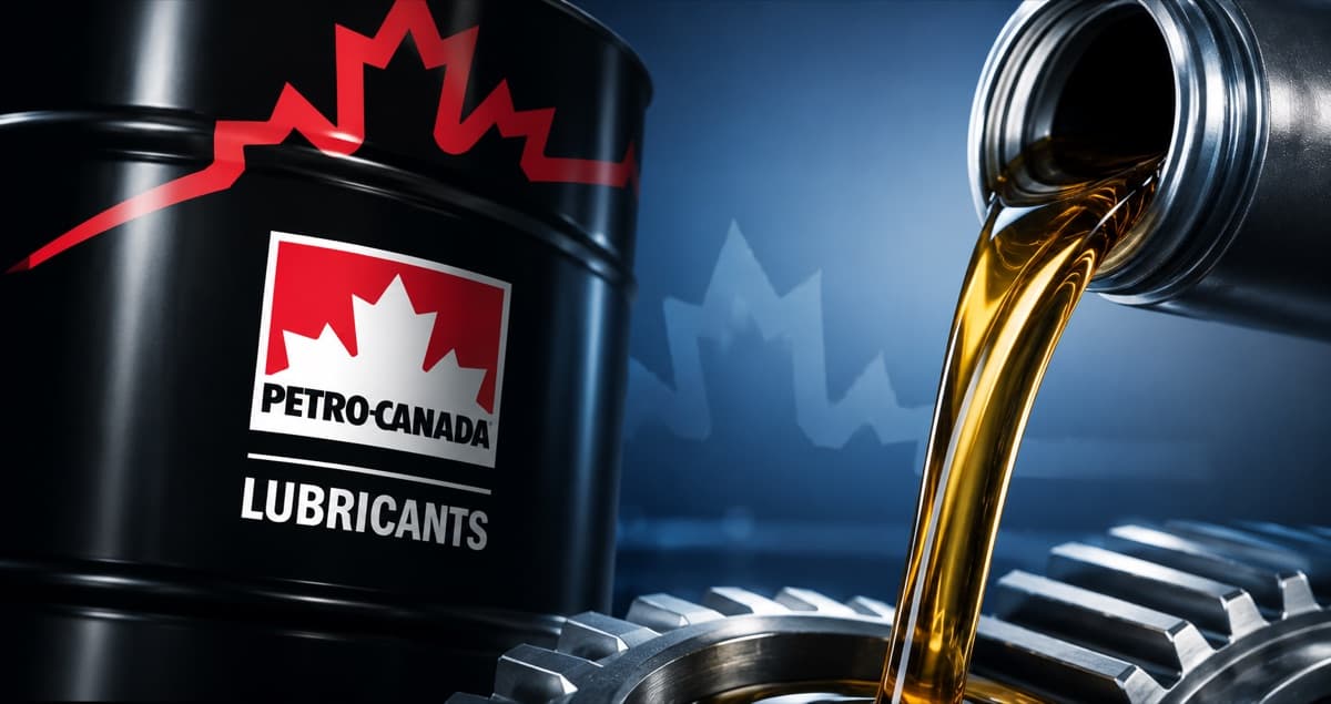 Lubricante Petro-Canada fluyendo sobre engrane industrial para proteger maquinaria crítica